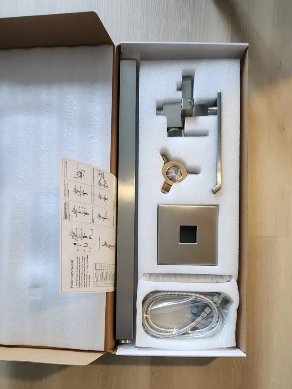 NWT: Waterfall Free Standing Tub Faucet, Hand Sprayer - Floor Mount  (Chrome)